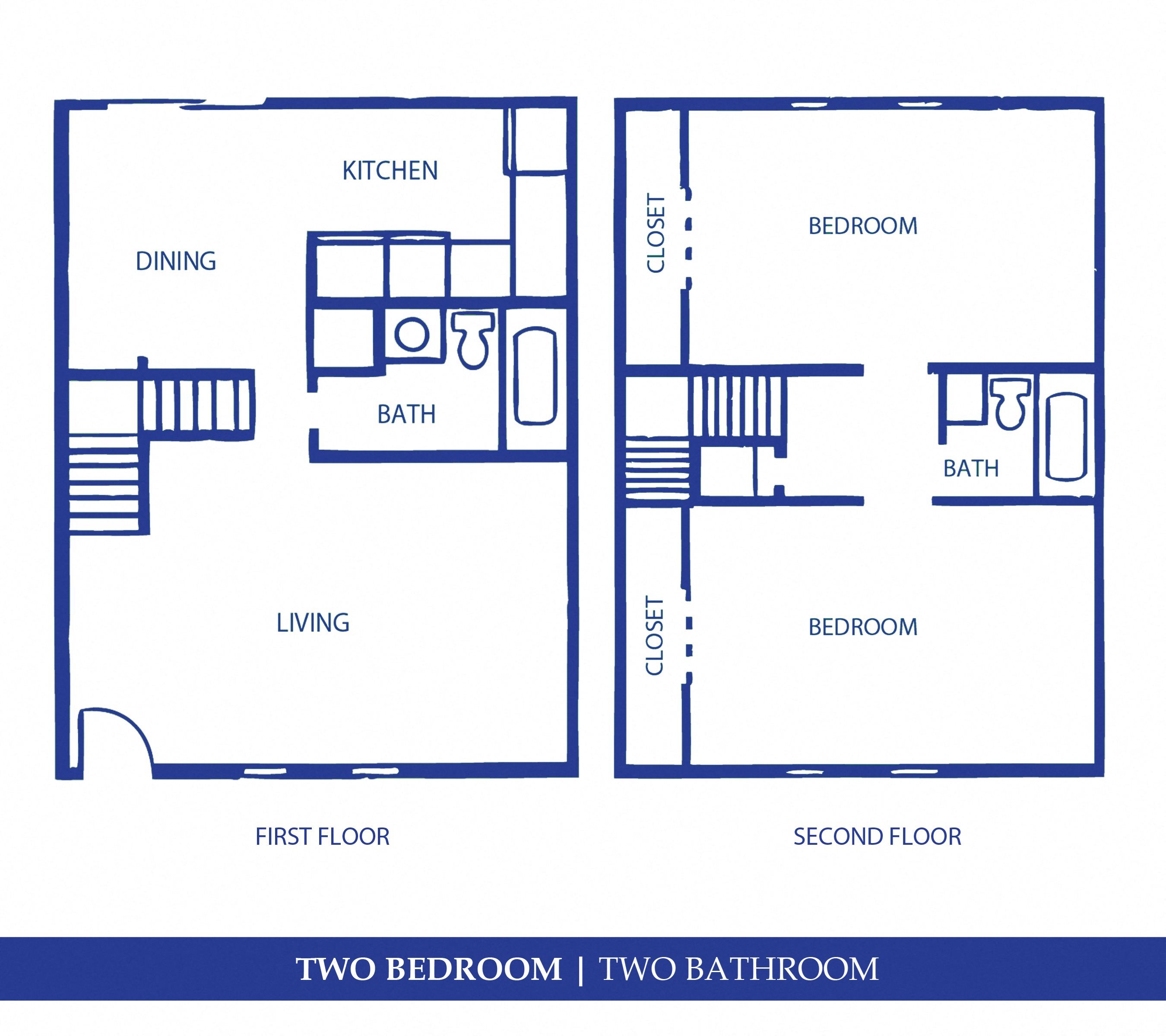 2 bed-2 bath Floor Plan - Towne Parc 2 bed-2 bath Floor Plan - Towne Parc